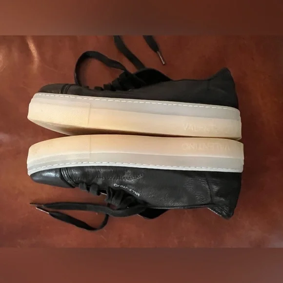 Valentino Black Leather Sneakers 10 - Picture 11 of 12